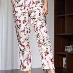 OOMPH! FACTOR Women Floral Printed Regular Fit Mid-Rise Relaxed Pleated Formal Trousers-image-39