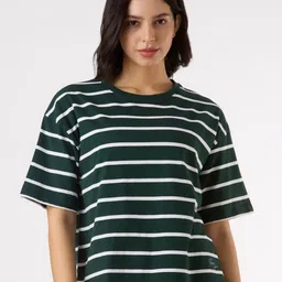 Pepe Jeans Striped Drop Shoulder Sleeves Pure Cotton Relaxed Fit T-shirt-picture-25