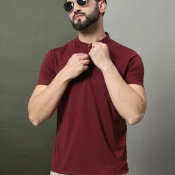 OGEN Men Mandarin Collar Pockets T-shirt-image-42