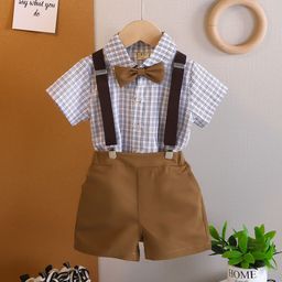 YK Boys Checked Shirt & Short Clothing Set-39