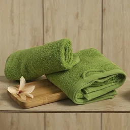 Monte Carlo 2 Pcs Green Cotton 340 GSM Hand Towels-image-54