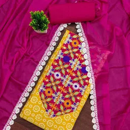 KALINI Pink Embroidered Unstitched Dress Material-picture-10
