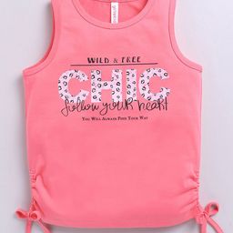 Ginie Kids Girls Round Neck Printed Cotton Tank Top-image-28