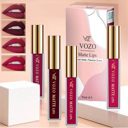 VOZO Set Of 4 Stay-All-Day Matte Liquid Lipsticks - 4 ml Each -101-103-105-204-26