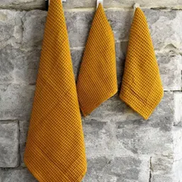 Feels Like Home Mustard 3 Piece Cotton 250 GSM Towel Set-46
