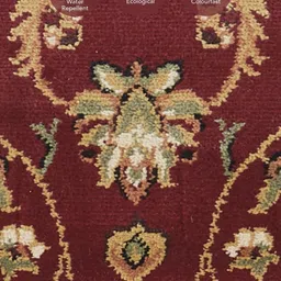 OBSESSIONS Beige & Maroon Rectangular Antistatic Non Slip Bedside Floor Runner image 3