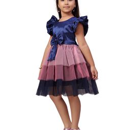 BAESD Flutter Sleeve Net Fit & Flare Dress image 4