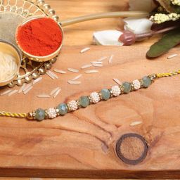 Aapno Rajasthan Beaded Thread Rakhi With Roli Chawal-image-101