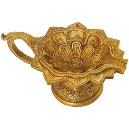 Exotic India Lotus Puja Diya Brass Pooja Essentials-image-49