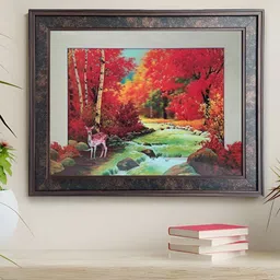 Art Street Red & Black 1 Piece Wood Birds and Animals Wall Paintings-image-65