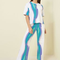 Sweet Dreams Printed Pure Cotton Round Neck Half Sleeve Top With Trousers Co-Ords-image-44