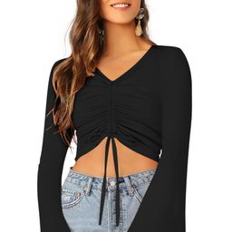 Sanwariya Silk Bell Sleeve Crop Top-image-96