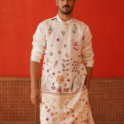 Jompers Floral Embroidered Chikankari Straight Kurta-image-17