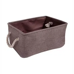 HOKIPO Brown Jute Foldable Laundry Bag With Handles-17