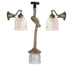 Somil Indore Decorative Lamp Combo of Matching Elaphent Shape Wall Lamp & Ceiling Lamp, Multi Compatible with LED, Size: 19 X 19 X 23 Cm, Pack of 3.-image-70