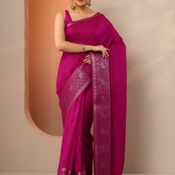 Libas Floral Printed Woven Design Zari Pure Georgette Saree-picture-48