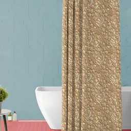 ArtzFolio Brown & Beige Printed Waterproof Shower Curtain-image-67
