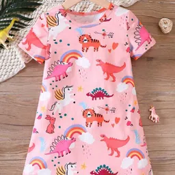 YK Print Girls A-Line Dress-picture-43