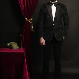 sven suits Men 4-Piece Embroidered Single-Breasted Suits-picture-11