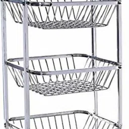 3 Layer Vegetable and Fruit Trolley/Basket/Stand For Modern Kitchen Storage Rack Stainless Steel Kitchen Trolley Stainless Steel Kitchen Trolley-picture-14