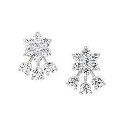 Sparkles Lab Grown Diamond 0.55 Carat Round Floral Stud Earrings 14K White Gold-image-31
