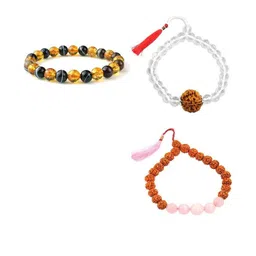 Divine souvenirs Unisex Set Of 4 Artificial Beaded Elasticated Bracelets-77