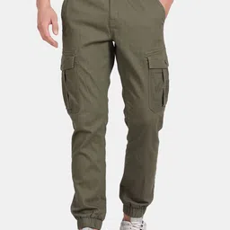 t-base Men Solid Mid-Rise Regular Fit Cargos-image-81