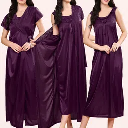 CHUI MUI Women Pack of 2 Maxi Wrap Nightdress With Robe-image-31