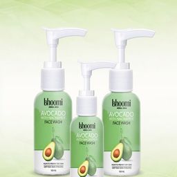 BHOOMI HERBAL INDIA Set Of 3 Avocado With Niacinamide Face Wash - 100 ml Each-image-2