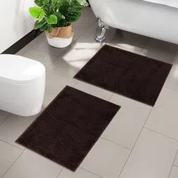 Myntra Elegant Homes Brown 2 Pieces Leaf Design Microfibre Anti-Skid Doormats-image-37