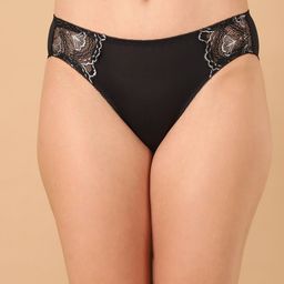 PrettyCat Mid Rise Bikini Briefs PC-PA-7039-BLK-S-45
