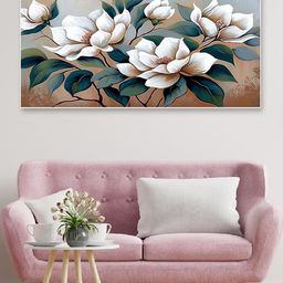 DEKORSTATION White & Green Canvas Floral Wall Paintings-image-56