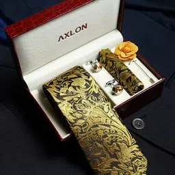 Axlon Men Paisley Tie & Pocket Square Accessory Gift Set-image-80