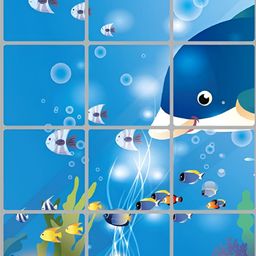 Asian royal Blue & White Printed Water Proof Wall Sticker-image-80