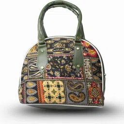 Green Women Hand-held Bag Green Ikkat Printed Handbag for Women | PU Leather Shoulder Bag-9