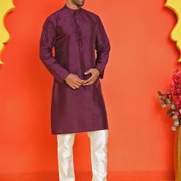Jompers Men Regular Dupion Silk Kurta with Pyjamas image 3