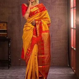 AMRUTKALA SAREES Woven Design Zari Saree With Unstitched Blouse Piece-image-12
