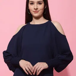 JAKANARY Cold-Shoulder Georgette Top-image-87