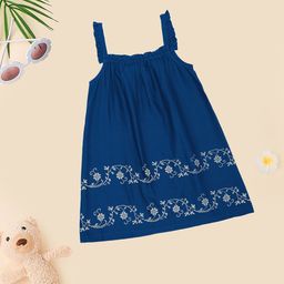 AKKRITI BY PANTALOONS Girls Shoulder Straps Ethnic Motifs Printed A-Line Dress-picture-8