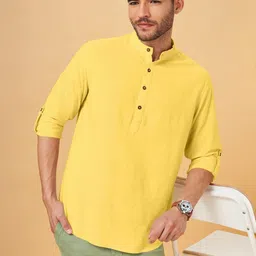 SHOPYCLICK Men Yellow Kurta-image-112
