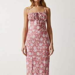 Happiness istanbul Floral Print Sheath Midi Dress-image-5