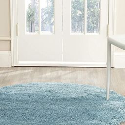 CARPETIFY Blue Solid Anti-Skid Polyester Carpet-39