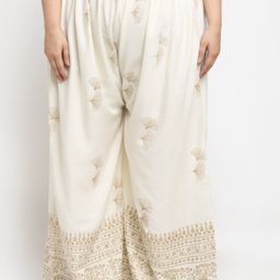 STYLE PREZONE Women Embroidered Relaxed Pleated Trousers-image-26
