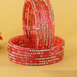 LAVAZZA Set Of 12 Stone-Studded & Beads Bangles-image-30