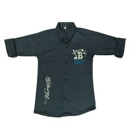 BAESD Boys Classic Fit Typography Printed Spread Collar Cotton Casual Shirt-image-92
