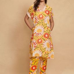 Gulabo by Abu Sandeep Women Floral Printed Relaxed Straight Leg Slim Fit Trousers-picture-41