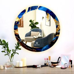 Round Multicolor UV Printed LED Mirror 24X24 inch. Bathroom Mirror-image-19