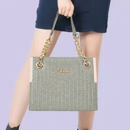 FOMMIL Structured Tote Bag With Quilted image 4