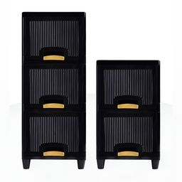 Aura Black Set of 5 Regular Multi-Utility Organisers image 5