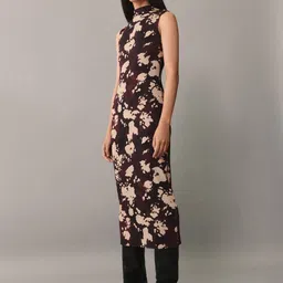 MANGO Printed Sheath Midi Dress-29